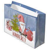 Père Noël Personnalisé Noël Grand Sac Cadeau (Devant Angle)