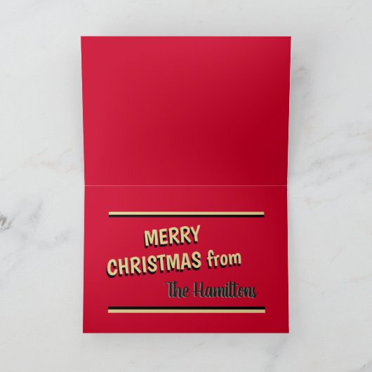 Père Noël personnalisée est ici Cartes de Noël rét (Intérieur)