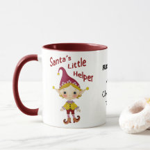 Père Noël petite aide tasse personnalisée