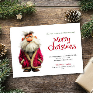 Père Noël piquant carte de vœux de Noël drôle modi