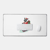 Père Noël Pitbull à cheval (Clavier et souris)