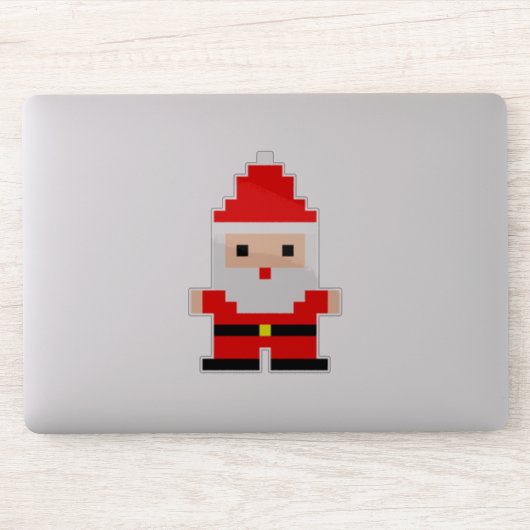 Père Noël Pixel Art 1 Sticker Vinyl Coupé Sur Mesu (Ordinateur)