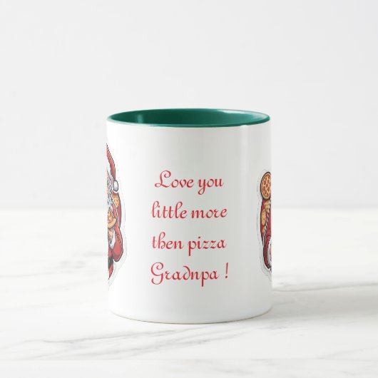 Père Noël Pizza Party Christmas Mug modifiable (Centre)