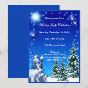 Père Noël Polar Ours Invitation de Noël