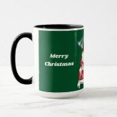 Père Noël & Poodle 2025 Mug vert de Noël (Gauche)