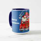 Père Noël & Poodle Joyeux Noël Pickup Mug (Devant gauche)