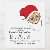 Père Noël Portrait Étiquette de vin de Noël (Étiquettes simples)