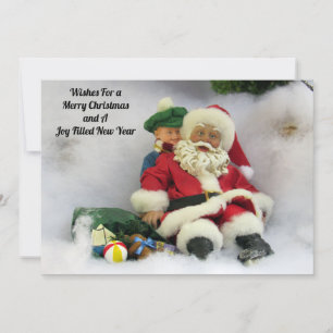 Père Noël prend un tambour - carte de Noël plate