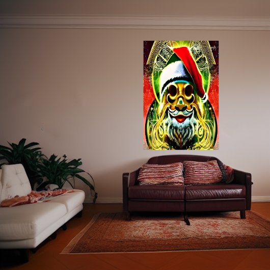 Père Noël psychédélique | AI Art Poster