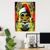 Père Noël psychédélique | AI Art Poster (Bureau à domicile)