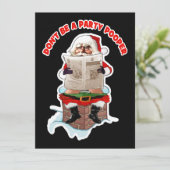 Père Noël "Rabats-Joye" Cartes d'invitation drôles (Debout devant)