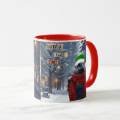 Père Noël Raven amusant café de Noël tasse (Devant droit)