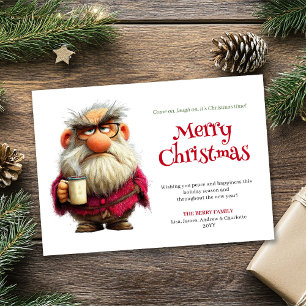 Père Noël rebelle drôle carte de Noël éditable