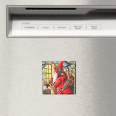 Père Noël regarde dans la fenêtre Magnet Vintage (In Situ (Lave-vaisselle))