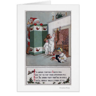 Père Noël Regardez derrière l'écran