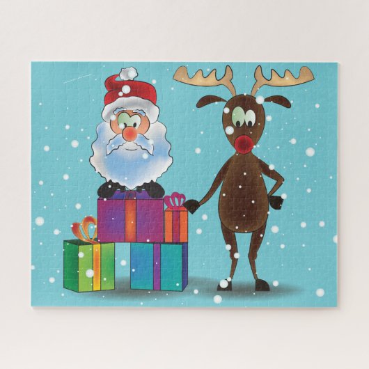Père Noël & Reindeer Puzzle (Horizontal)