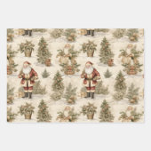 Père Noël Retro Gold Vintage Wrapper Papier (Devant)