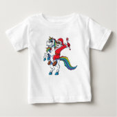 Père Noël Riding Unicorn Tshirt - Noël Unicorn (Devant)