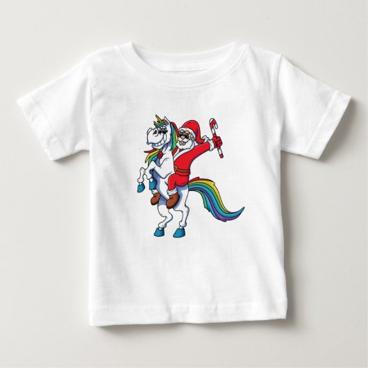 Père Noël Riding Unicorn Tshirt - Noël Unicorn (Devant)
