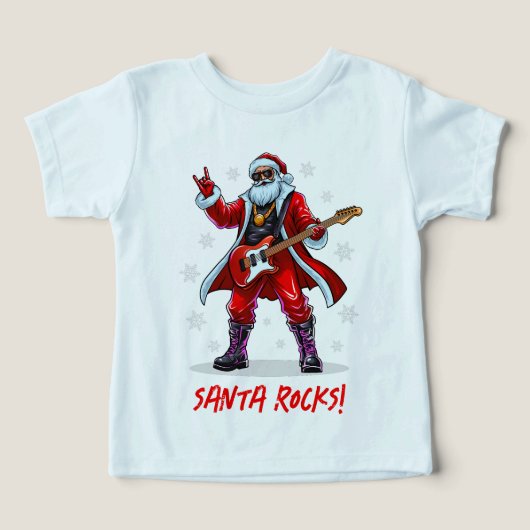 Père Noël Rocks ! Funny Père Noël jouant de la gui (Design Recto)