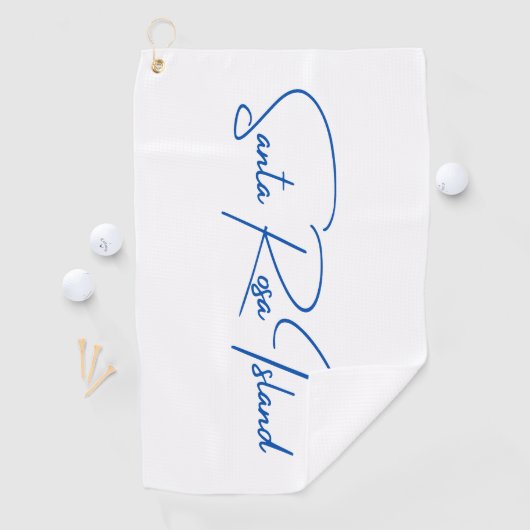 Père Noël Rosa Island Golf Serviette Blue Logo (En situation)