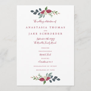 Père Noël Rosa Wedding Programme