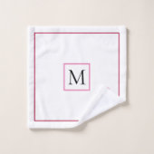 Père Noël rose, flocons de neige, Noël monogramme (Gant de toilette)