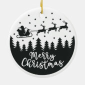 Père Noël Silhouette Joyeux ornement en céramique  (Dos)