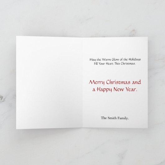 Père Noël simple en bleu - Une carte de Noël (Intérieur)