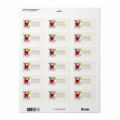 Père Noël Ski sur Sucres de canne Étiquette de adr (Feuille entière)