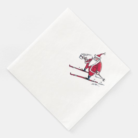 Père Noël Skiing dîners serviettes en papier (Coin)