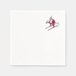 Père Noël Skiing serviettes en papier