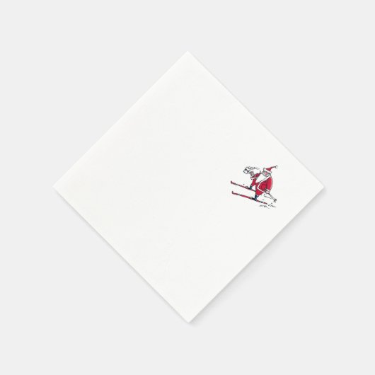 Père Noël Skiing serviettes en papier (Coin)