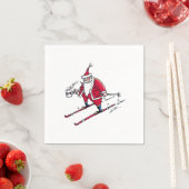 Père Noël Skiing serviettes en papier (En situation)