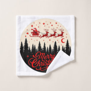 Père Noël Sleigh Joyeux Noël Forêt Scène Art