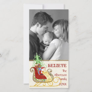 Père Noël Sleigh Noël Photographe Carte photo