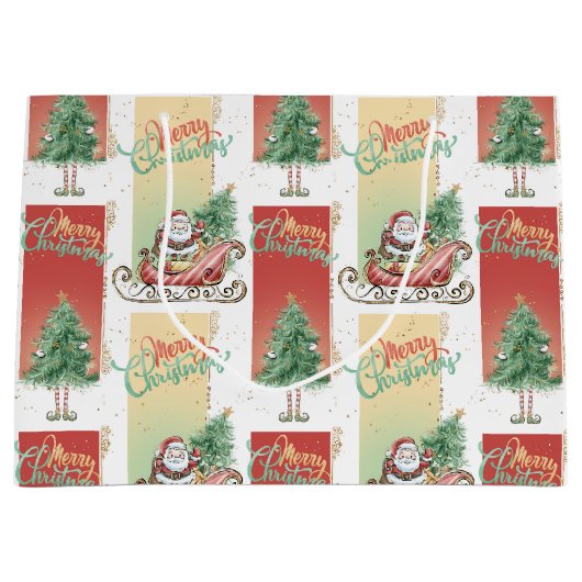 Père Noël Sleigh Sac cadeau Arbre de Noël (Devant)