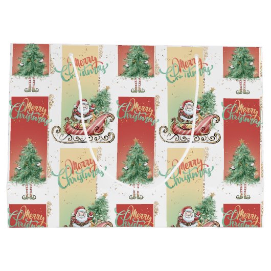 Père Noël Sleigh Sac cadeau Arbre de Noël (Dos)