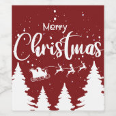 Père Noël Sleigh Wine Étiquette - Custom Christmas (Étiquettes simples)