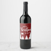 Père Noël Sleigh Wine Étiquette - Custom Christmas (Devant)
