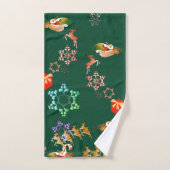 Père Noël Snowflakes et rennes Christmas Dragon Gr (Serviette à main)