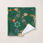 Père Noël Snowflakes et rennes Christmas Dragon Gr (Gant de toilette)