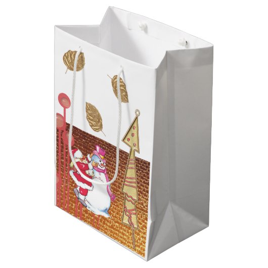 Père Noël Snowman Joyeux Noël Sacs cadeaux (Devant Angle)