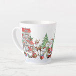 Père Noël Snowman Reindeer Christmas Latte Mug<br><div class="desc">Photos de Noël du Père Noël,  de Snowman,  de Reindeer Rudolph,  de Penguin et de Père Noël chat dans la forêt enneigée hivernale</div>