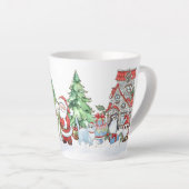 Père Noël Snowman Reindeer Christmas Latte Mug (Angle droit)