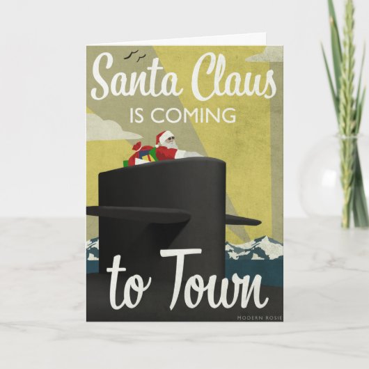 Père Noël sous-marine - Carte de Noël (Devant)