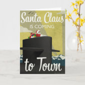 Père Noël sous-marine - Carte de Noël (Fleur jaune)