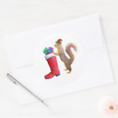 Père Noël Squirel avec Stickers Boot Rouge (Enveloppe)