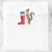 Père Noël Squirel avec Stickers Boot Rouge (Sac)