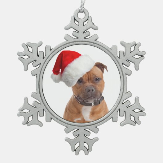 Père Noël Staffie Noël Ornement (Devant)